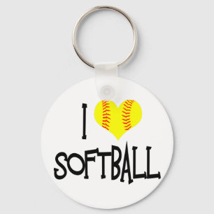 I love softball key ring
