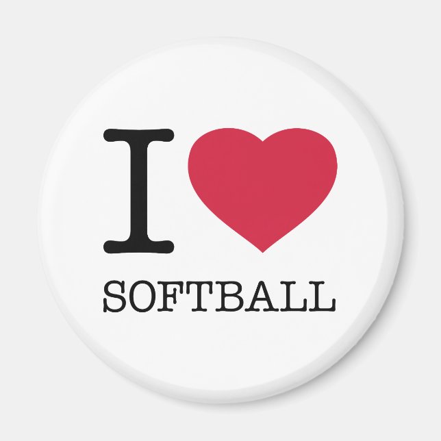 I LOVE SOFTBALL MAGNET (Front)