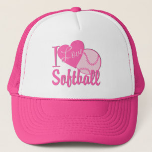 I Love Softball Pink Trucker Hat