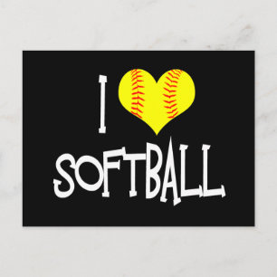 I love softball postcard