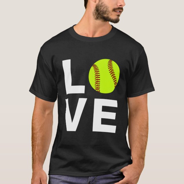 I Love Softball T-Shirt (Front)