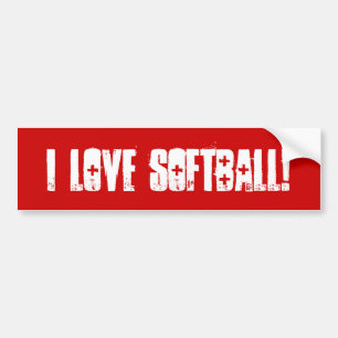 I Love Softball Wall / Laptop / Car Bumper Sticker