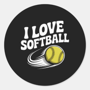 I Love Softll Pion Ll Dynamic Motion Classic Round Sticker