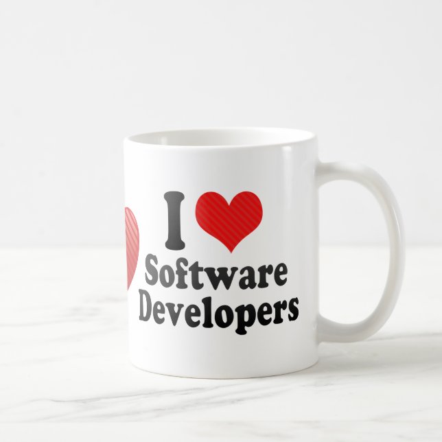 I Love Software Developers Coffee Mug (Right)