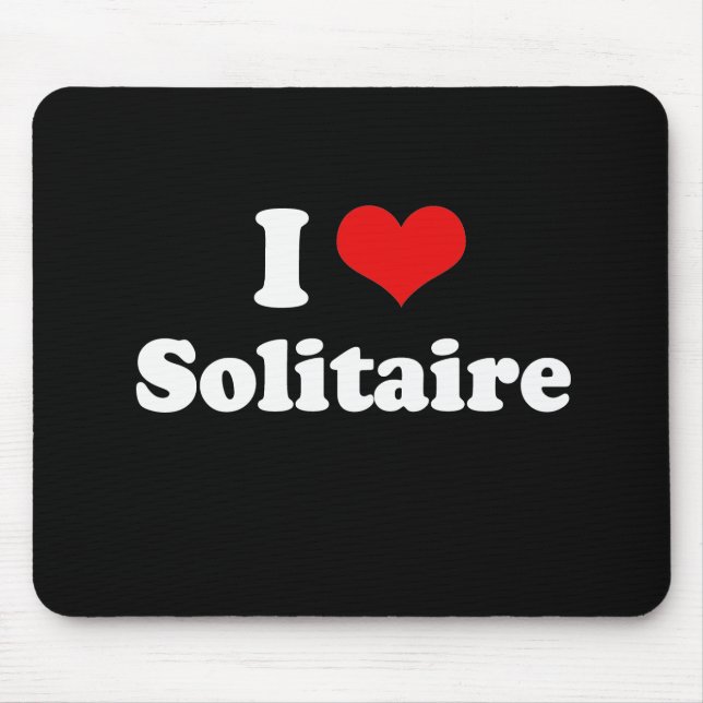 I Love Solitaire Tshirt Mouse Mat (Front)