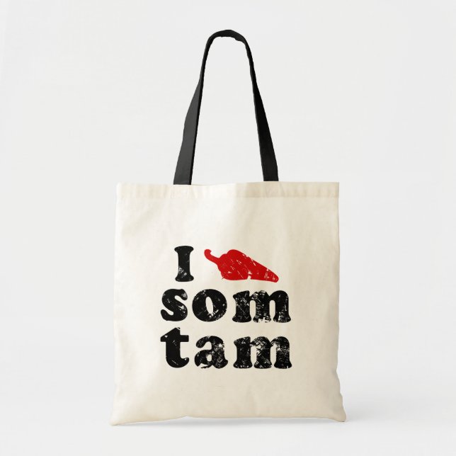 I Love Som Tam ❤ Thai Isaan Food Tote Bag (Front)
