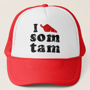 I Love Som Tam ❤ Thai Isaan Food Trucker Hat