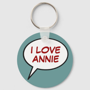 i love someone cartoon bubble key ring