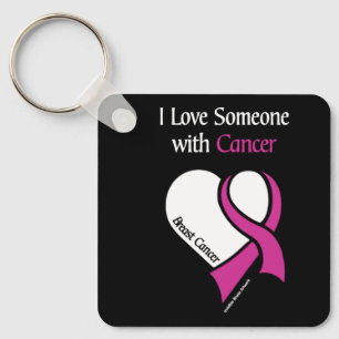 I Love Someone...Heart/Ribbon...Breast Cancer Key Ring