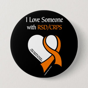 I Love Someone...Heart/Ribbon...RSD/CRPS 7.5 Cm Round Badge