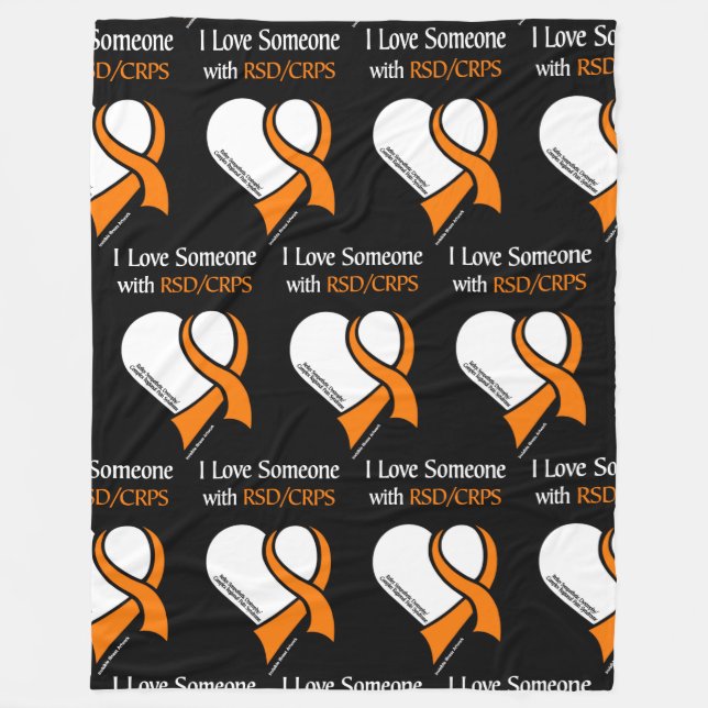 I Love Someone...Heart/Ribbon...RSD/CRPS Fleece Blanket (Front)