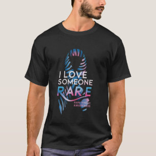 I Love Someone Rare Zebra Rainbow Rare Disease Awa T-Shirt