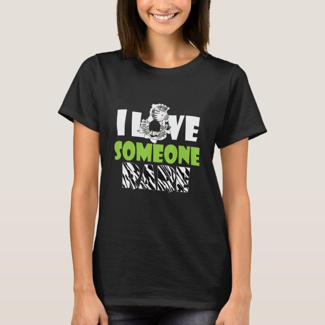 I Love Someone Rare Zebra Rare Disease Awareness D T-Shirt (Front)