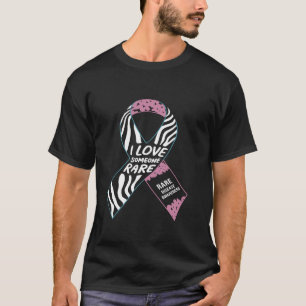 I Love Someone Rare Zebra Ribbon Disease Awareness T-Shirt