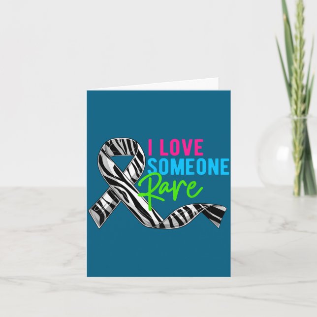 I Love Someone Rare Zebra Ribbon - Rare Disease Aw Card (Front)