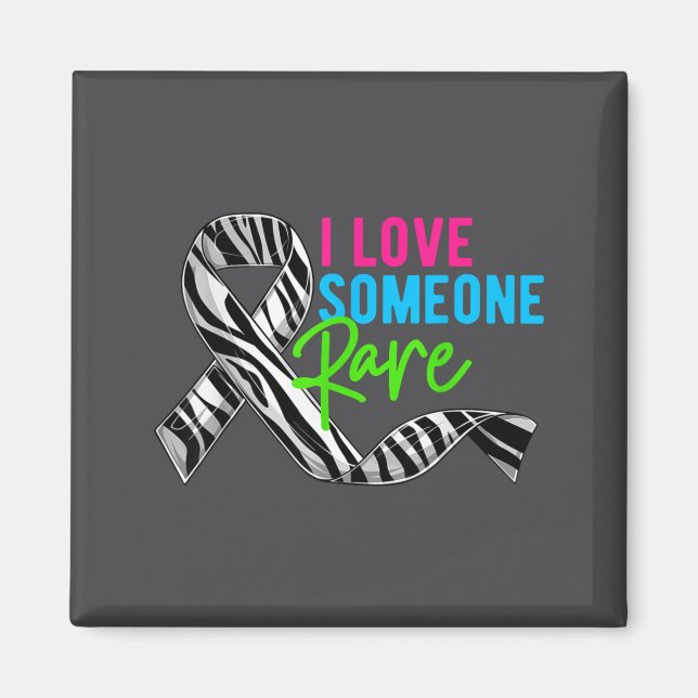 I Love Someone Rare Zebra Ribbon - Rare Disease Aw Magnet (Front)