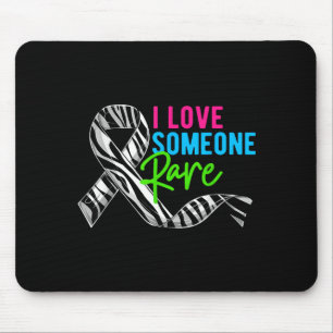 I Love Someone Rare Zebra Ribbon - Rare Disease Aw Mouse Mat