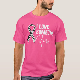 I Love Someone Rare Zebra Ribbon Rare Disease frie T-Shirt