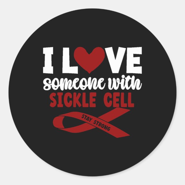 I Love Someone Supporting Sickle Cell Awareness Gi Classic Round Sticker (Front)