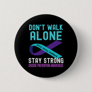 I Love Someone Teal-purple Suicide Prevention Awar 6 Cm Round Badge