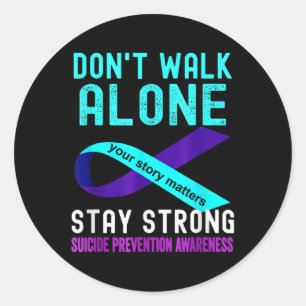 I Love Someone Teal-purple Suicide Prevention Awar Classic Round Sticker