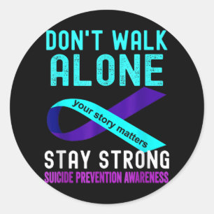I Love Someone Teal-purple Suicide Prevention Awar Classic Round Sticker