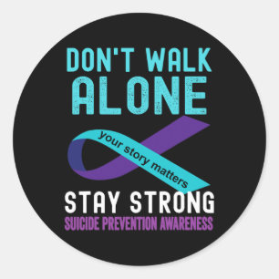 I Love Someone Teal-Purple Suicide Prevention Awar Classic Round Sticker