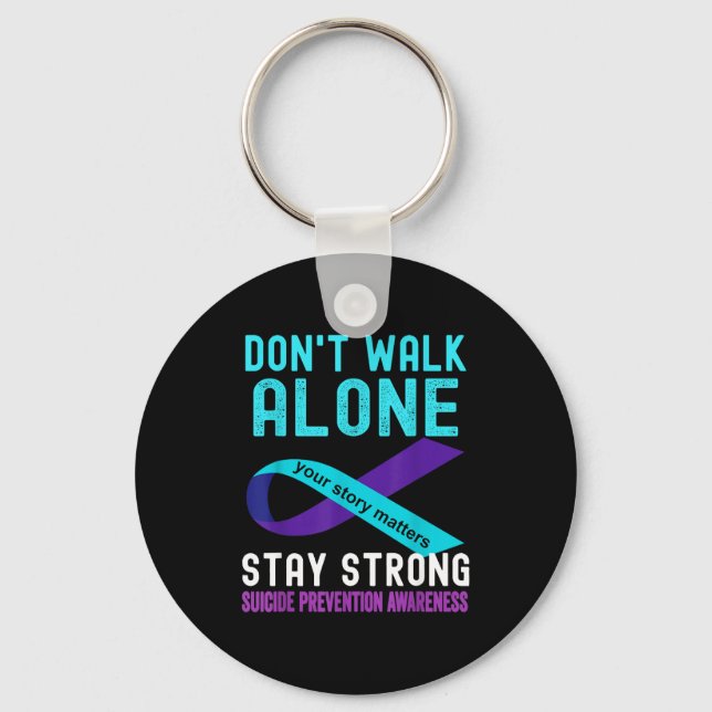 I Love Someone Teal-purple Suicide Prevention Awar Key Ring (Front)