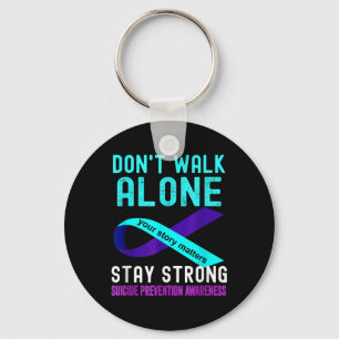 I Love Someone Teal-purple Suicide Prevention Awar Key Ring