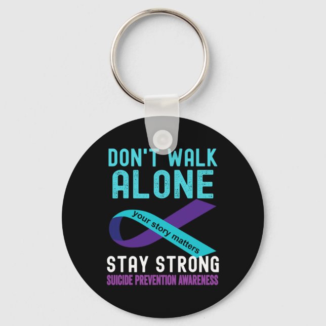 I Love Someone Teal-Purple Suicide Prevention Awar Key Ring (Front)