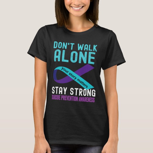 I Love Someone Teal-Purple Suicide Prevention Awar T-Shirt (Front)