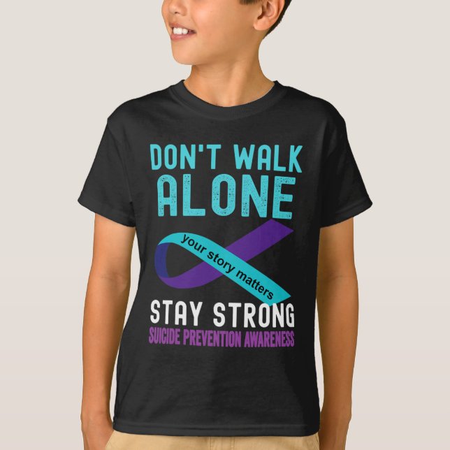 I Love Someone Teal-Purple Suicide Prevention Awar T-Shirt (Front)