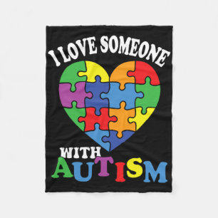 I Love Someone With Autism 2  Fleece Blanket