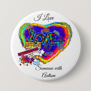 I Love Someone with Autism 2(me) 7.5 Cm Round Badge
