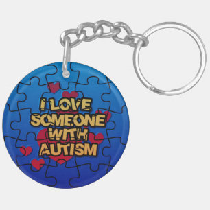 I Love Someone With Autism Acrylic Key Chain