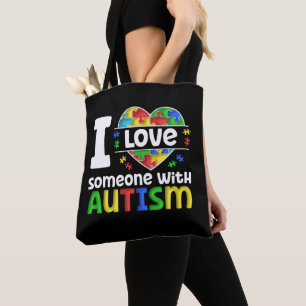 I Love Someone With Autism, Autism Awareness Gift Tote Bag