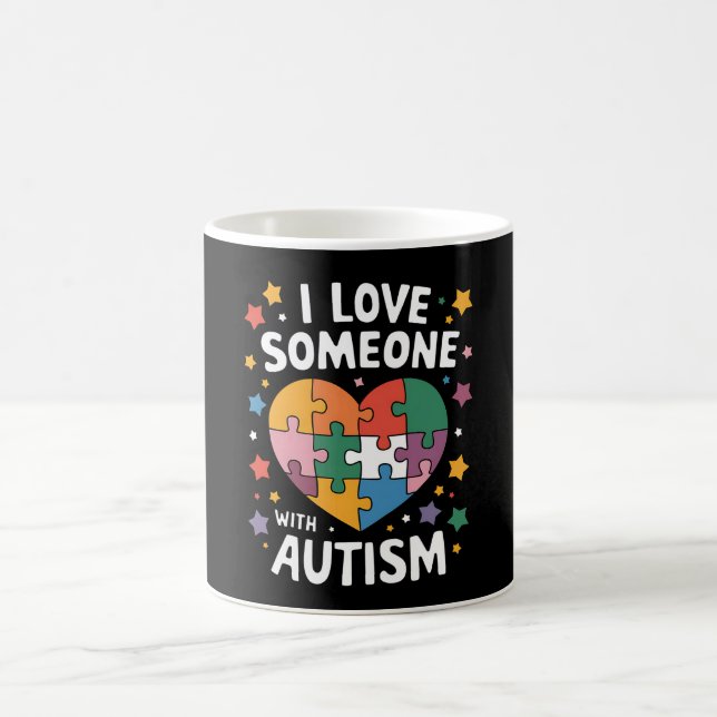 I Love Someone With Autism Autistic Awareness Coffee Mug (Center)