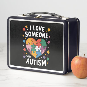 I Love Someone With Autism Autistic Awareness Metal Lunch Box
