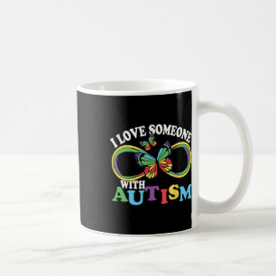 I Love Someone With Autism Awareness Butterfly Rib Coffee Mug
