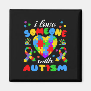 I Love Someone With Autism Awareness Outfit Men Wo Magnet