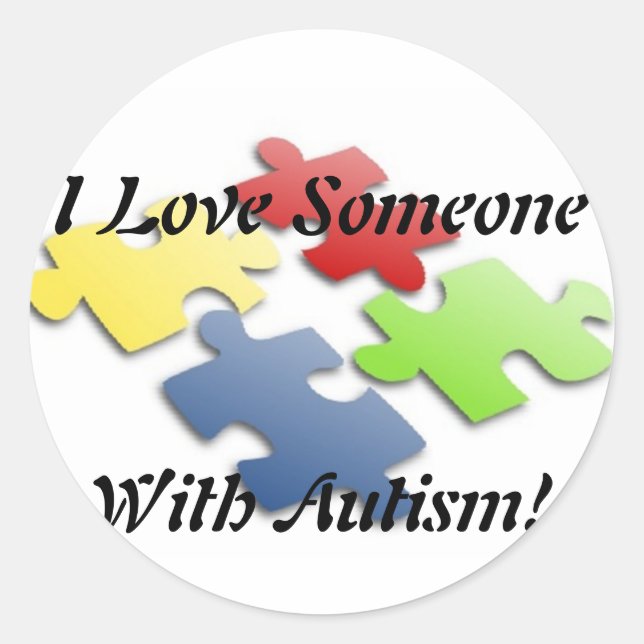 I Love Someone With Autism Classic Round Sticker (Front)