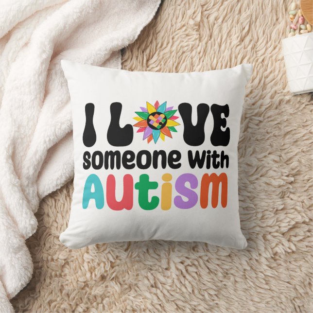 I Love Someone With Autism Cushion (Blanket)