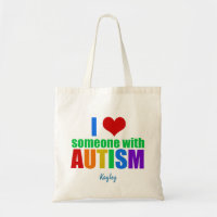 I Love Someone With Autism Cute Custom Rainbow