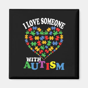 I Love Someone With Autism Heart Puzzle 1 Magnet