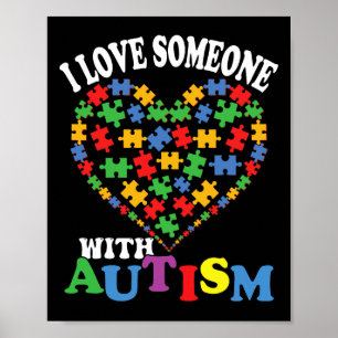I Love Someone With Autism Heart Puzzle 1 Poster