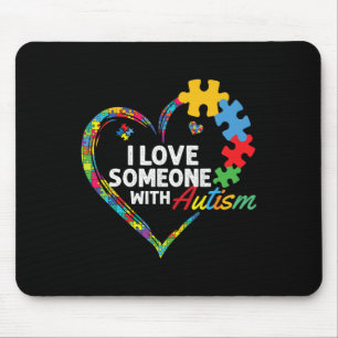 I Love Someone With Autism Heart Puzzle 2 Mouse Mat