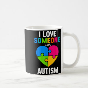 I Love Someone With Autism Heart Puzzle Autism Awa Coffee Mug