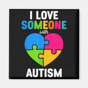 I Love Someone With Autism Heart Puzzle Autism Awa Magnet