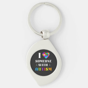 I Love Someone With Autism Key Ring