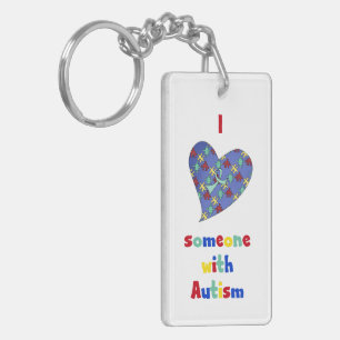 I Love Someone With Autism Keychain